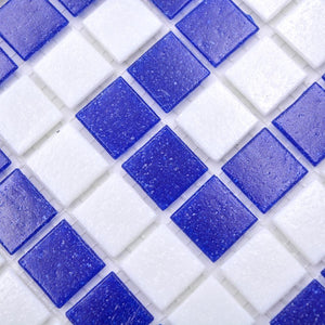 Mozaika szklana kolor mix niebieski biały połysk T 531
