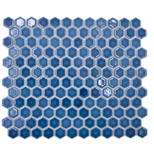 Załaduj obraz do przeglądarki galerii, Mozaika ceramiczna kolor niebieski połysk hexagon T 150
