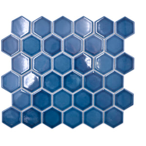 Mozaika ceramiczna kolor niebieski połysk hexagon T 151