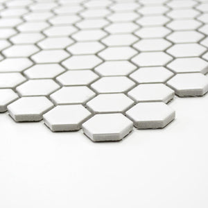 Mozaika ceramiczna kolor biały mat hexagon T4