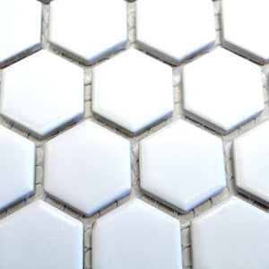 Mozaika ceramiczna kolor biały mat hexagon T4