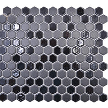 Załaduj obraz do przeglądarki galerii, Mozaika ceramiczna kolor czarny mat hexagon T 59
