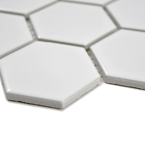 Mozaika ceramiczna kolor biały połysk hexagon T 23
