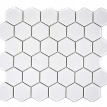 Załaduj obraz do przeglądarki galerii, Mozaika ceramiczna kolor biały połysk hexagon T 23
