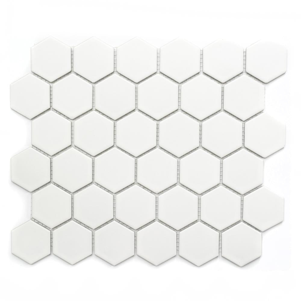 Mozaika ceramiczna kolor biały mat hexagon T5