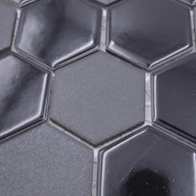 Załaduj obraz do przeglądarki galerii, Mozaika ceramiczna kolor czarny mat hexagon T 61
