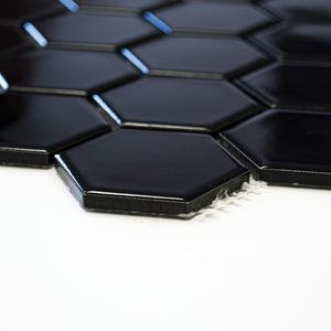 Mozaika ceramiczna kolor czarny mat hexagon T 62