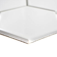 Załaduj obraz do przeglądarki galerii, Mozaika ceramiczna kolor biały połysk hexagon T 24
