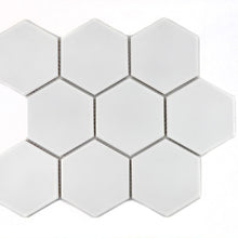 Załaduj obraz do przeglądarki galerii, Mozaika ceramiczna kolor biały mat hexagon T6
