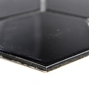 Mozaika ceramiczna kolor czarny połysk hexagon T 92