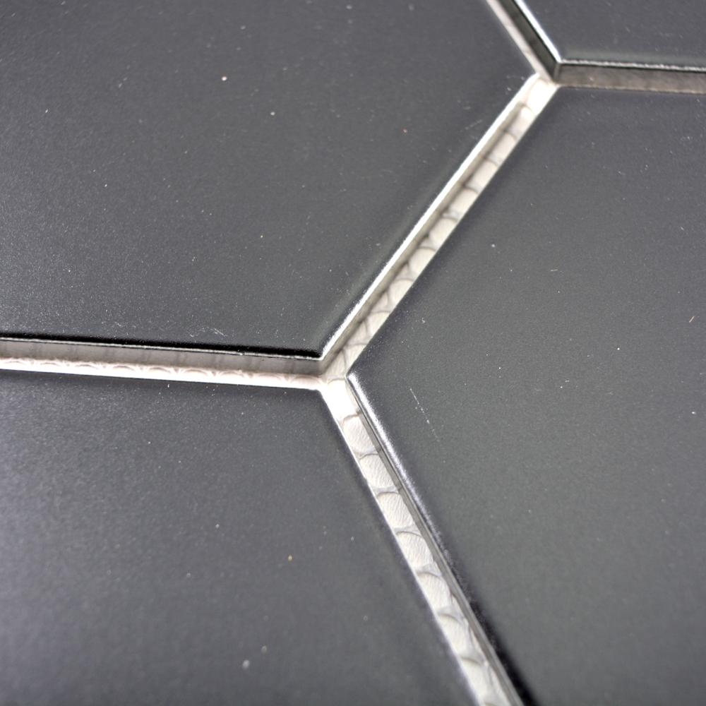 Aranżacja Mozaika ceramiczna kolor czarny mat hexagon T 63