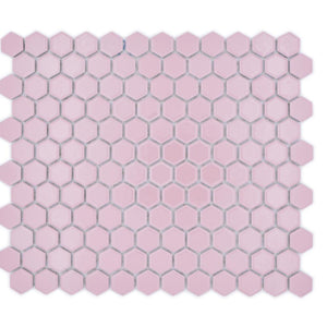 Mozaika ceramiczna kolor ciemny różowy połysk hexagon T 46