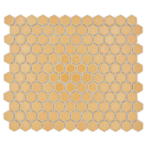 Mozaika ceramiczna kolor mix brązowy kawowy pomarańczowy połysk hexagon T 117