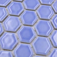 Załaduj obraz do przeglądarki galerii, Mozaika ceramiczna kolor jasny niebieski połysk hexagon T 97
