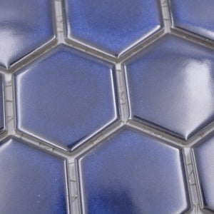 Mozaika ceramiczna kolor niebieski błakitny kobaltowy połysk hexagon T 155