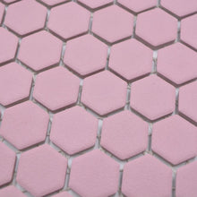 Załaduj obraz do przeglądarki galerii, Mozaika ceramiczna kolor ciemny różowy mat hexagon T 43
