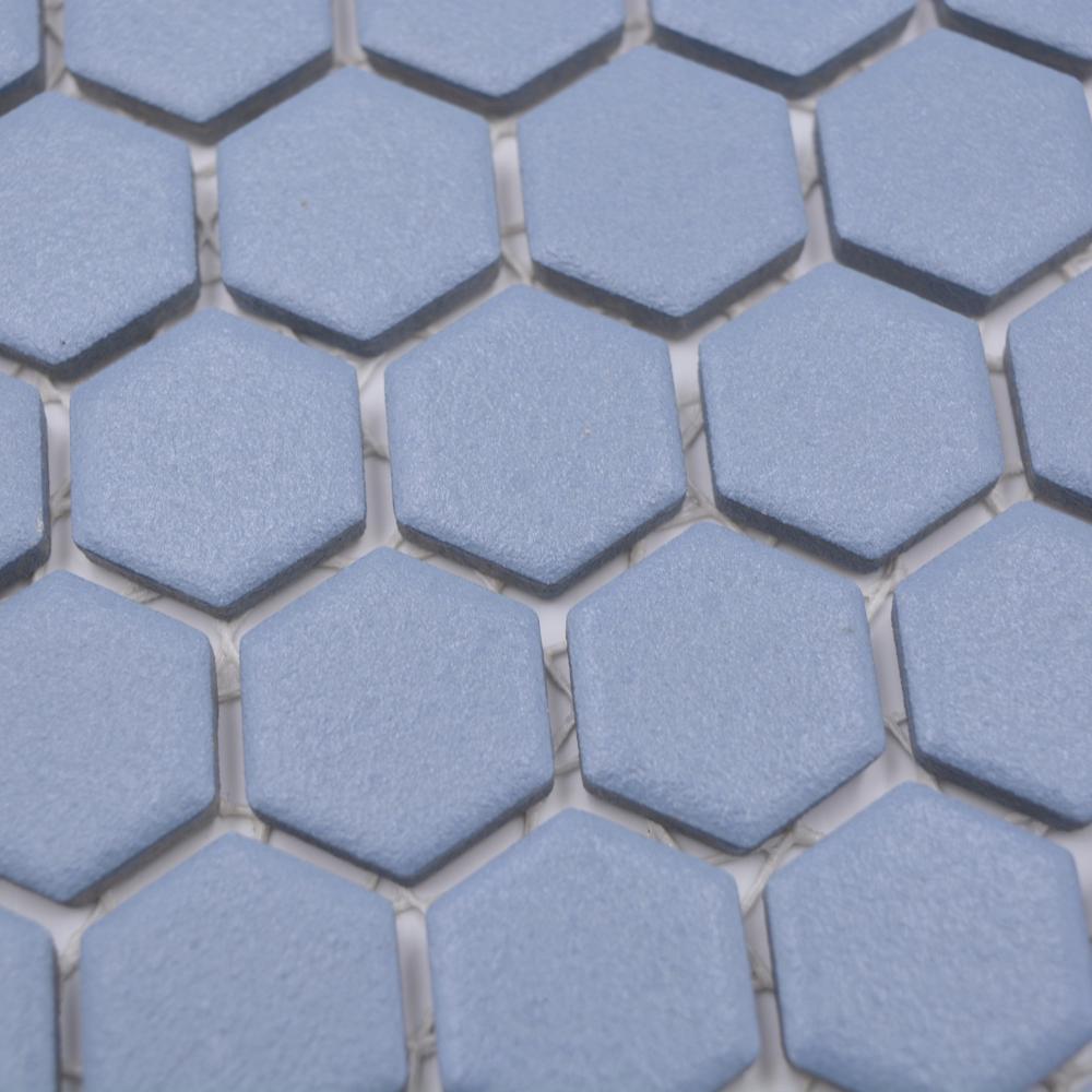 Aranżacja Mozaika ceramiczna kolor niebieski mat hexagon T 137