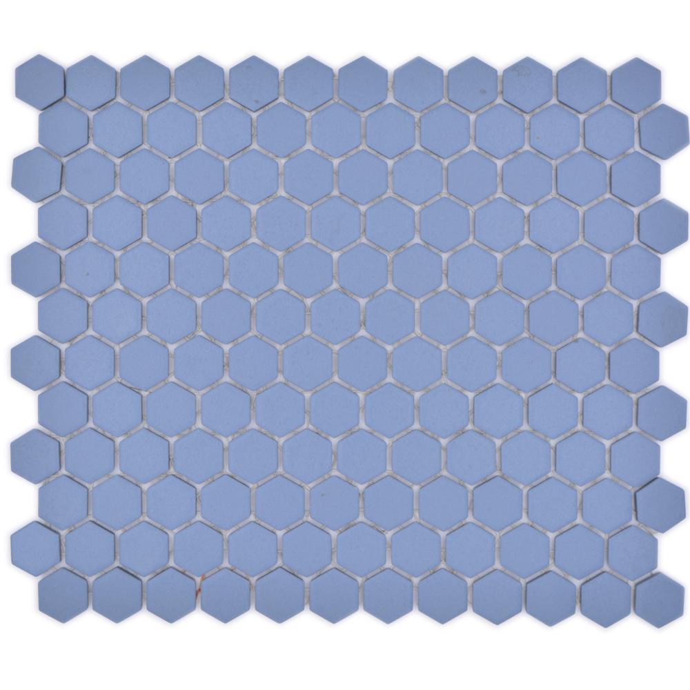 Mozaika ceramiczna kolor niebieski mat hexagon T 137