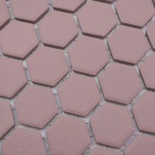 Załaduj obraz do przeglądarki galerii, Mozaika ceramiczna kolor ceglany klinkier mat hexagon T 40
