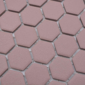 Mozaika ceramiczna kolor ceglany klinkier mat hexagon T 40