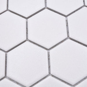Mozaika ceramiczna kolor biały mat hexagon T8
