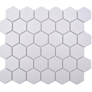 Mozaika ceramiczna kolor biały mat hexagon T8