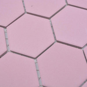 Mozaika ceramiczna kolor ciemny różowy mat hexagon T 44
