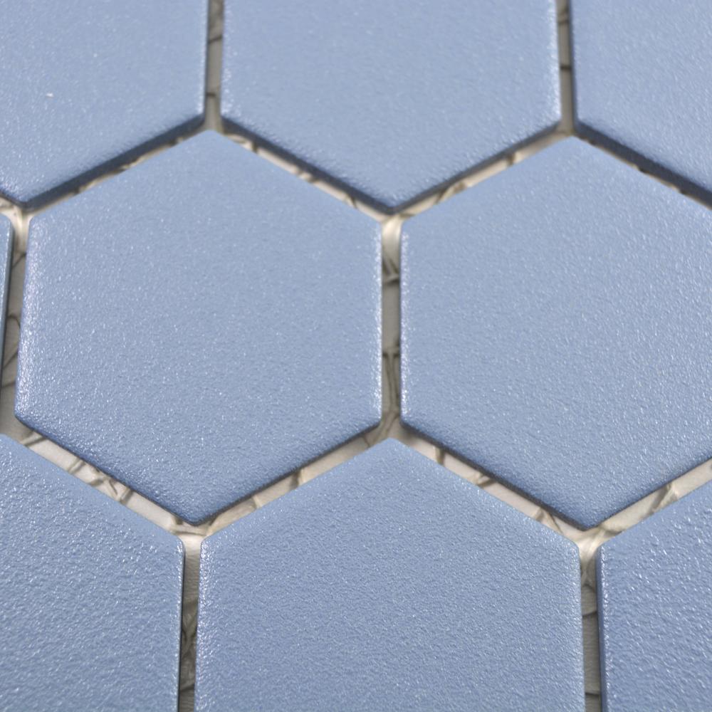 Aranżacja Mozaika ceramiczna kolor niebieski mat hexagon T 138