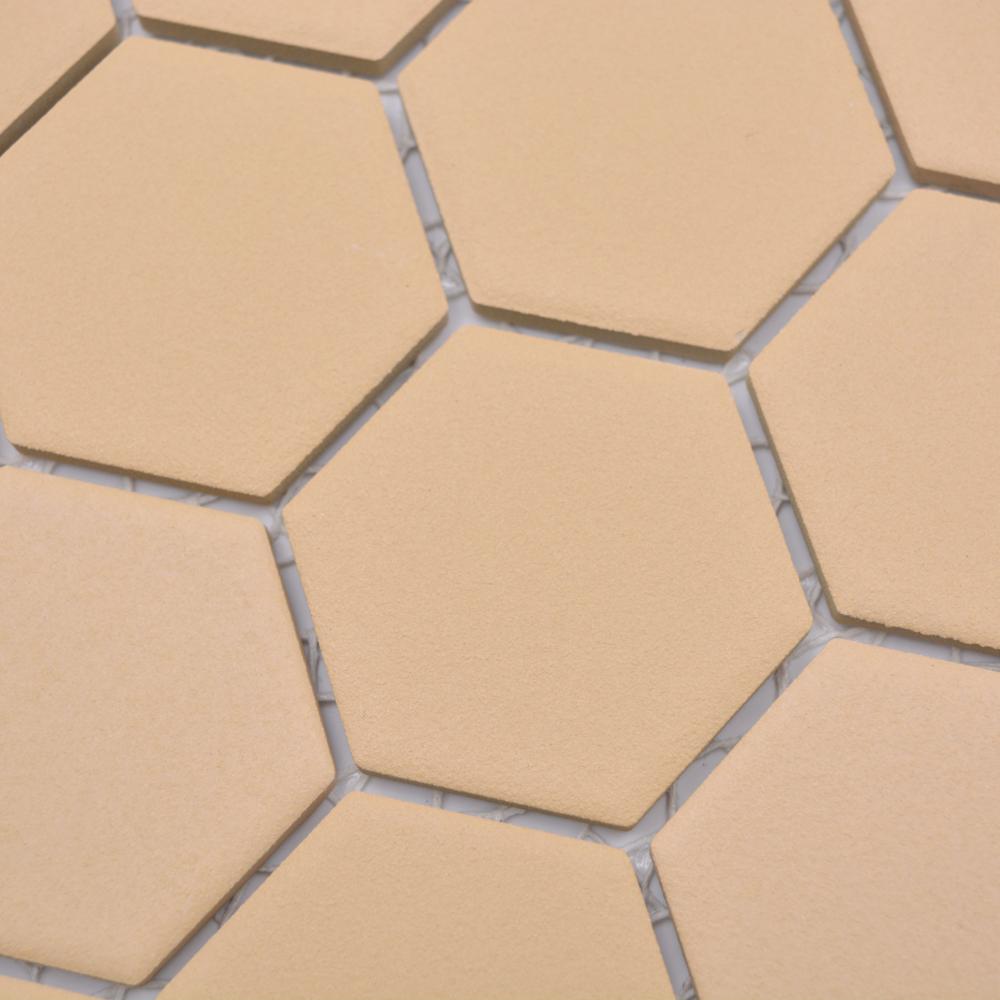 Aranżacja Mozaika ceramiczna kolor mix brązowy kawowy pomarańczowy mat hexagon T 116