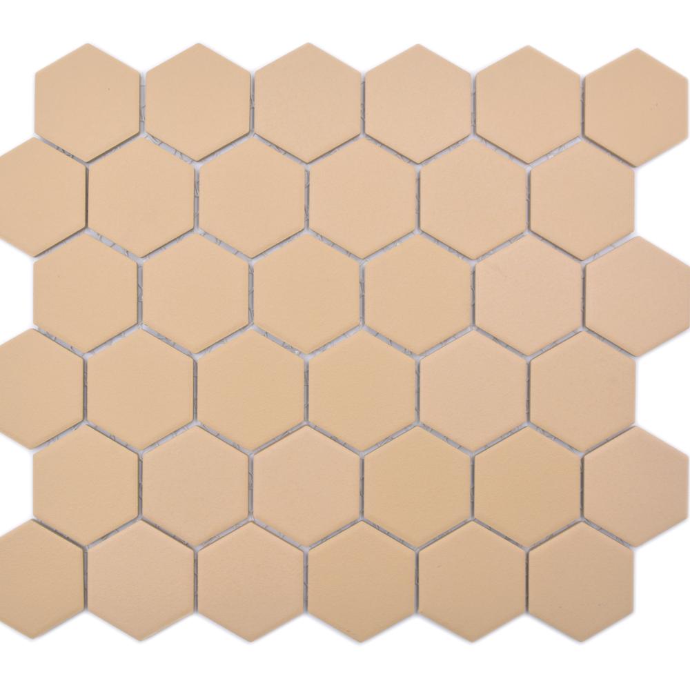 Mozaika ceramiczna kolor mix brązowy kawowy pomarańczowy mat hexagon T 116