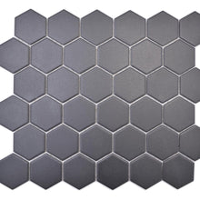 Załaduj obraz do przeglądarki galerii, Mozaika ceramiczna kolor czarny mat hexagon T 65
