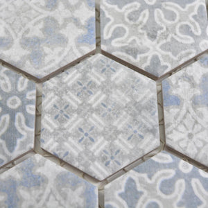 Mozaika ceramiczna kolor niebieski mat hexagon T 139