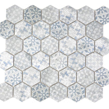 Załaduj obraz do przeglądarki galerii, Mozaika ceramiczna kolor niebieski mat hexagon T 139
