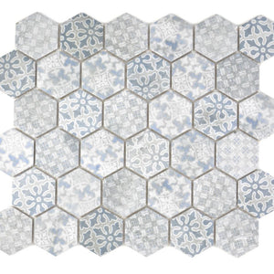 Mozaika ceramiczna kolor niebieski mat hexagon T 139