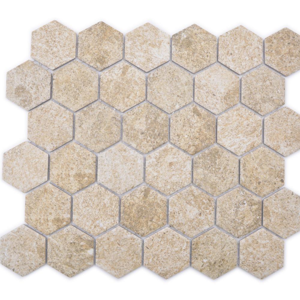Mozaika ceramiczna kolor beżowy mat hexagon