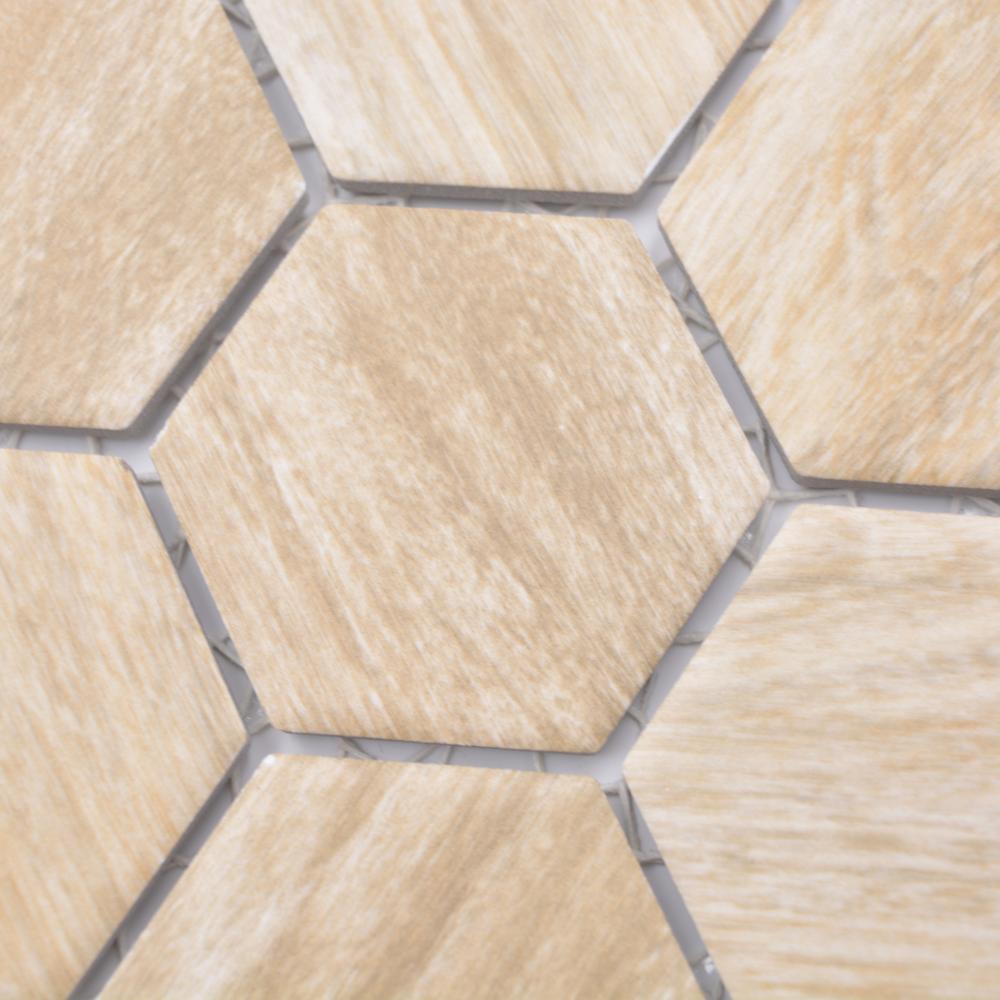 Aranżacja Mozaika ceramiczna kolor beżowy mat hexagon