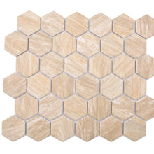 Załaduj obraz do przeglądarki galerii, Mozaika ceramiczna kolor beżowy mat hexagon
