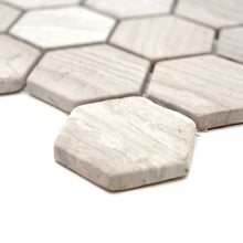 Załaduj obraz do przeglądarki galerii, Mozaika kamienna - marmur kolor szary mat hexagon T 311
