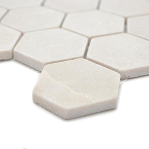 Mozaika kamienna - marmur kolor beżowy mat hexagon T 230