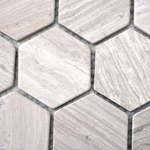 Mozaika kamienna - marmur kolor szary mat hexagon T 311