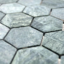 Załaduj obraz do przeglądarki galerii, Mozaika kamienna - marmur kolor zielony mat hexagon T 313
