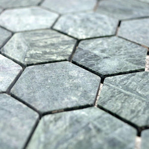 Mozaika kamienna - marmur kolor zielony mat hexagon T 313