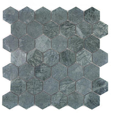 Załaduj obraz do przeglądarki galerii, Mozaika kamienna - marmur kolor zielony mat hexagon T 313
