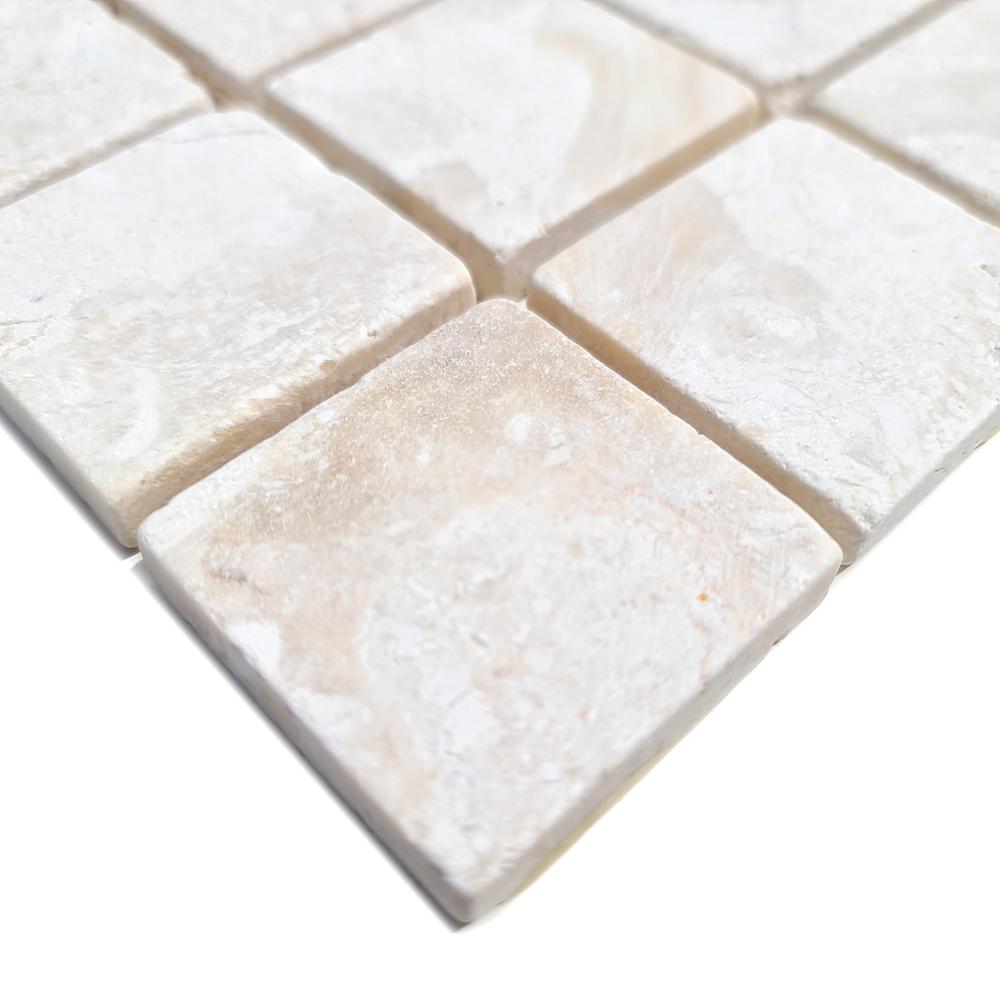 Aranżacja Mozaika kamienna - marmur kolor biały mat T 239