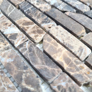 Mozaika kamienna - marmur kolor brąz mat T 250