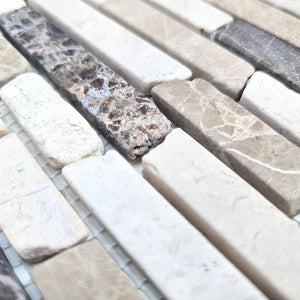 Mozaika kamienna - marmur kolor brązowy beżowy mat T 225