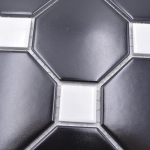 Mozaika ceramiczna kolor mix czarny biały mat T 122