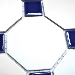 Mozaika ceramiczna kolor mix biały niebieski mat T 111