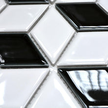 Załaduj obraz do przeglądarki galerii, Mozaika ceramiczna kolor mix czarny biały połysk T 126
