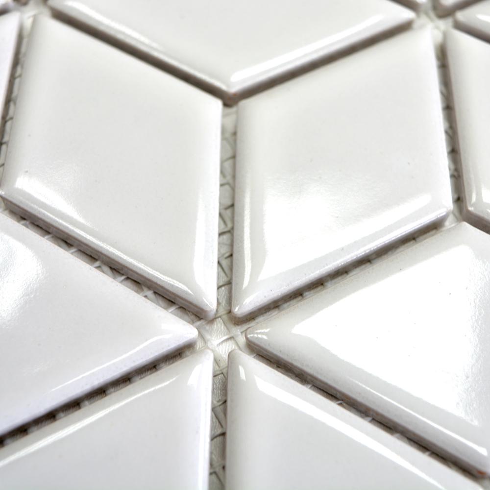 Aranżacja Mozaika ceramiczna kolor biały połysk T27